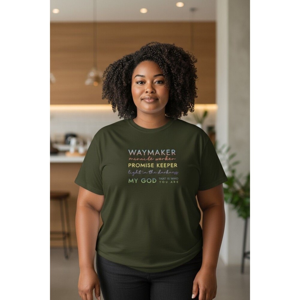 Women T-Shirt Slogan Tee Way Maker PROMISE KEEPER